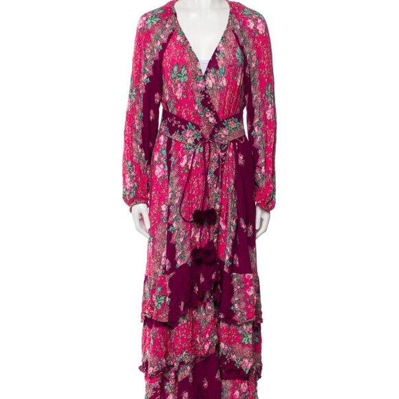 Figue Dresses & Skirts - Figue Floral Silk Wrap Dress M/L